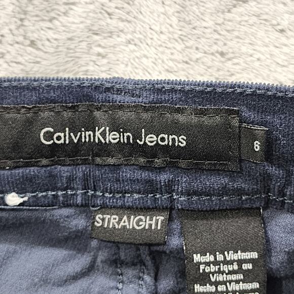 Calvin Klein Jeans Womens 6 Blue Stretch Corduroy Low Rise Straight Leg Casual - Picture 6 of 14